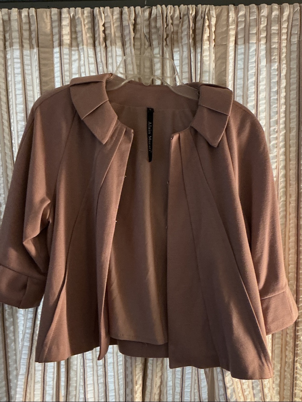 Alfani Mauve Open-Front Cropped Blazer